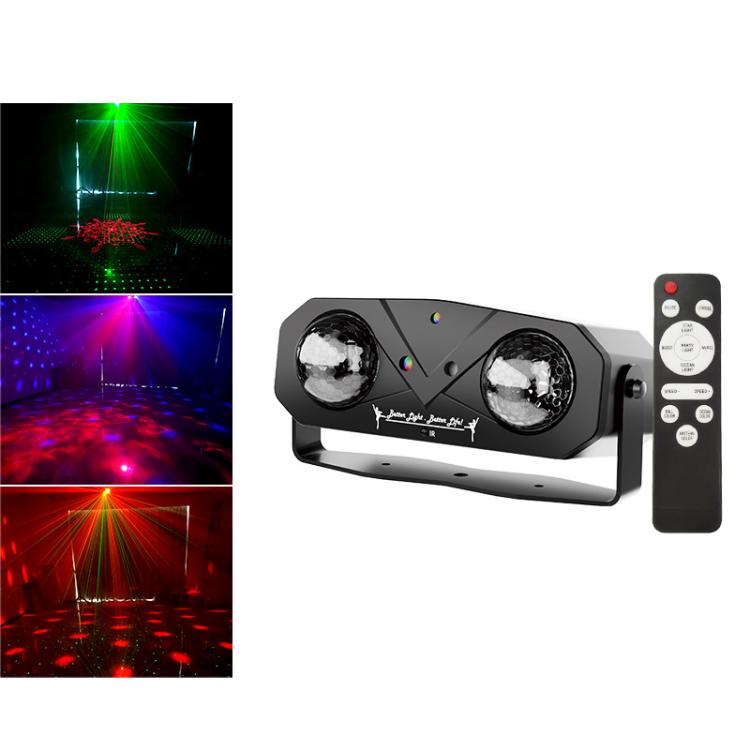 Double Magic Ball Laser Light LED Water Ripple RGB Rotating Stage Lamp