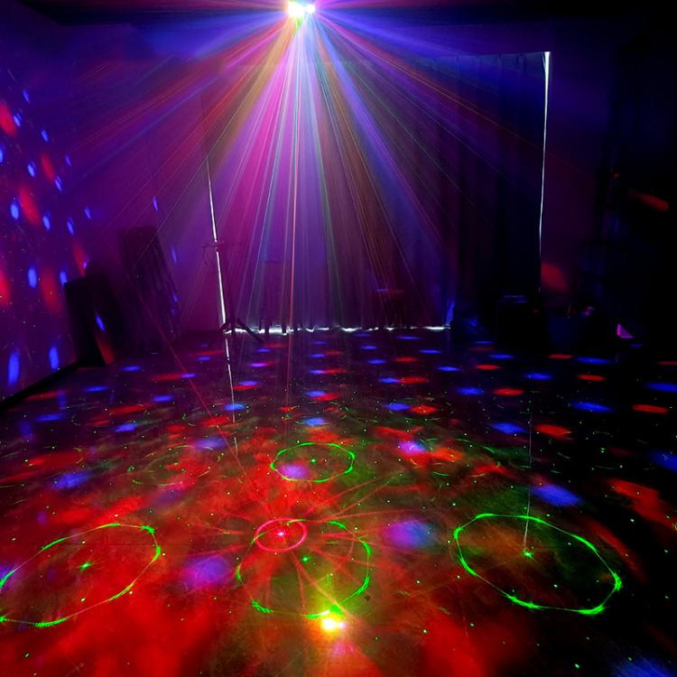 Double Magic Ball Laser Light LED Water Ripple RGB Rotating Stage Lamp