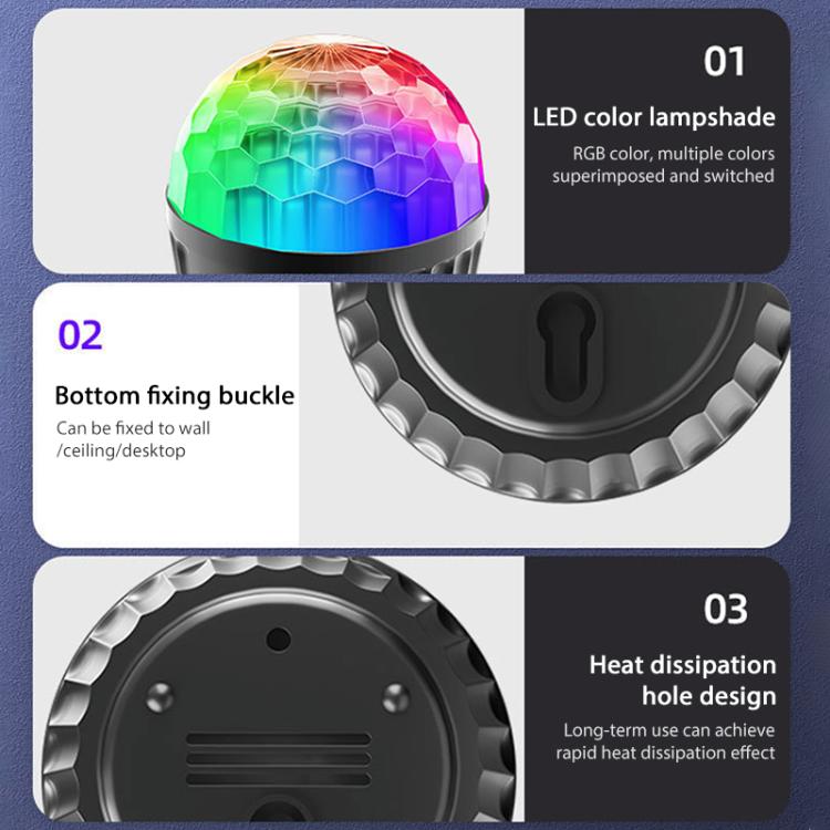 Stripe Magic Ball Light LED RGB Rotating Stage Lamp