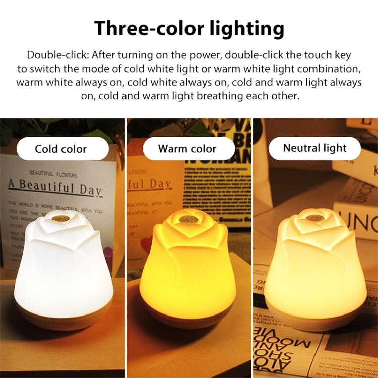 3W Rose Night Light Bedside Touch Sensor Ambient Lighting