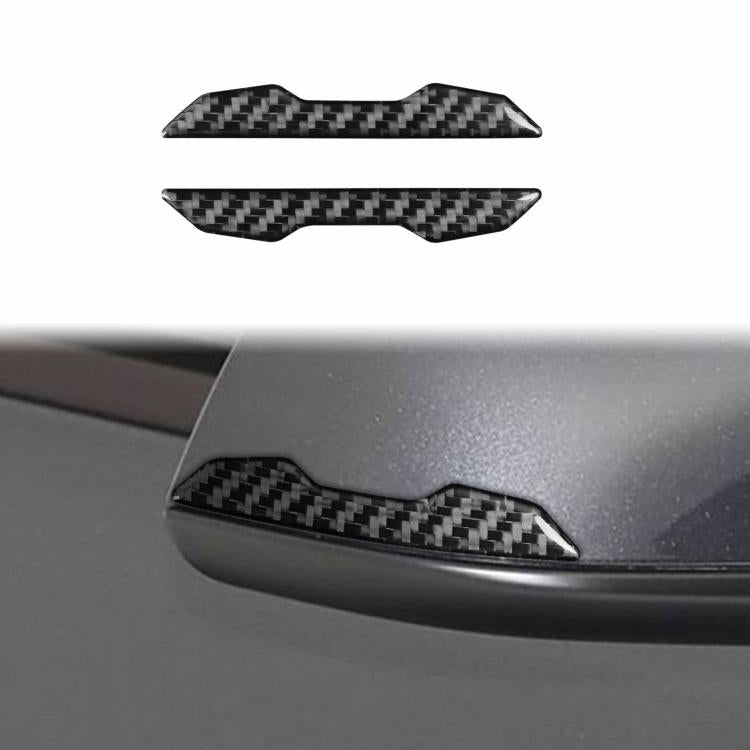 For Tesla Model 3 / Y / S / X 2pcs/Set Carbon Fiber Car Rearview Mirror Anti-collision Decorative Sticker