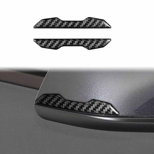 For Tesla Model 3 / Y / S / X 2pcs/Set Carbon Fiber Car Rearview Mirror Anti-collision Decorative Sticker