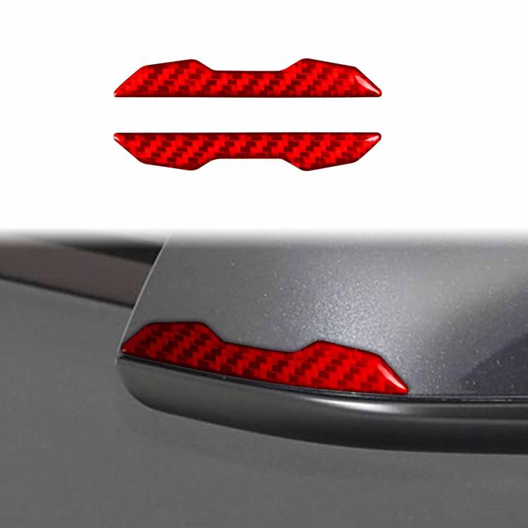 For Tesla Model 3 / Y / S / X 2pcs/Set Carbon Fiber Car Rearview Mirror Anti-collision Decorative Sticker
