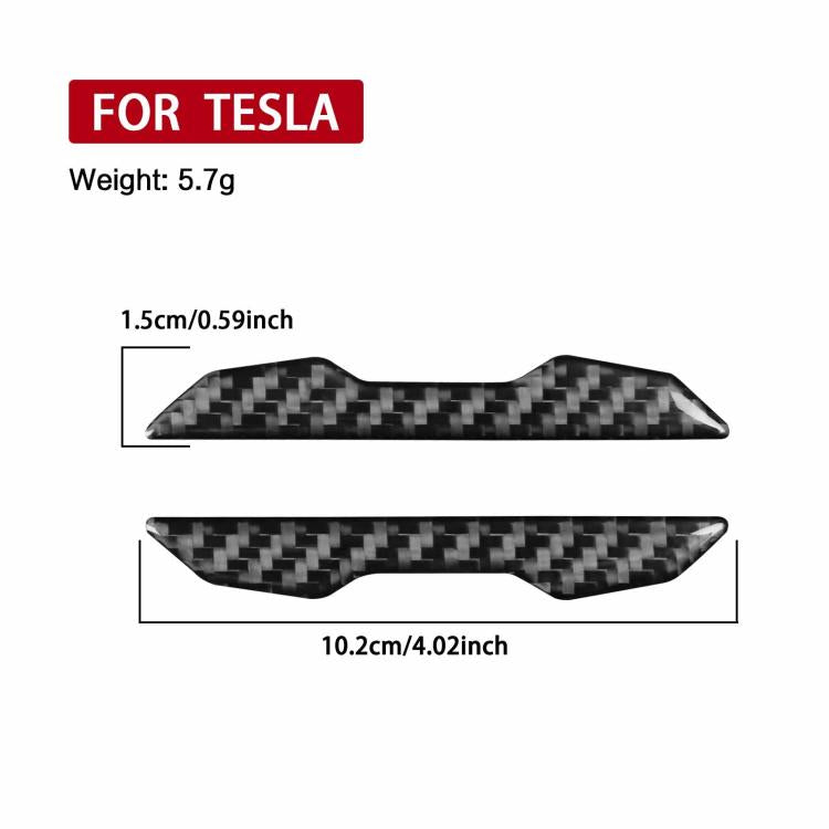 For Tesla Model 3 / Y / S / X 2pcs/Set Carbon Fiber Car Rearview Mirror Anti-collision Decorative Sticker