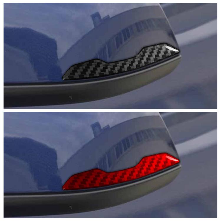 For Tesla Model 3 / Y / S / X 2pcs/Set Carbon Fiber Car Rearview Mirror Anti-collision Decorative Sticker