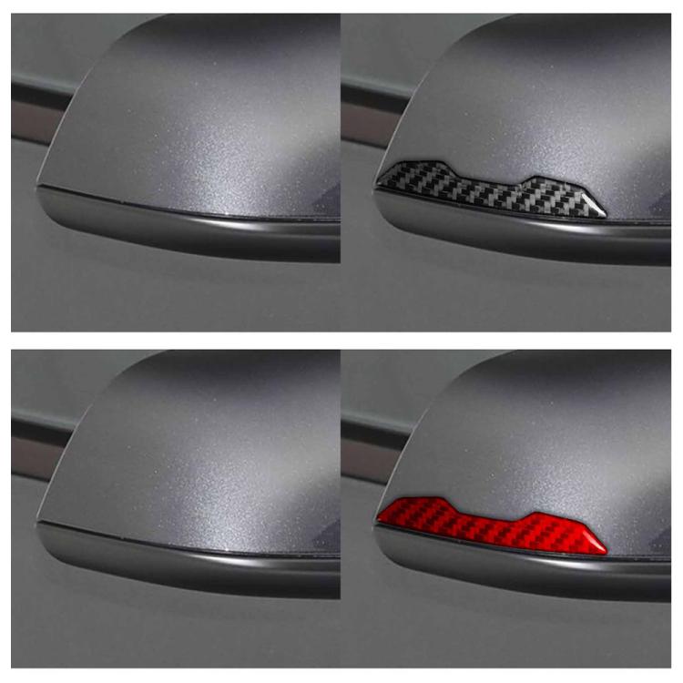 For Tesla Model 3 / Y / S / X 2pcs/Set Carbon Fiber Car Rearview Mirror Anti-collision Decorative Sticker