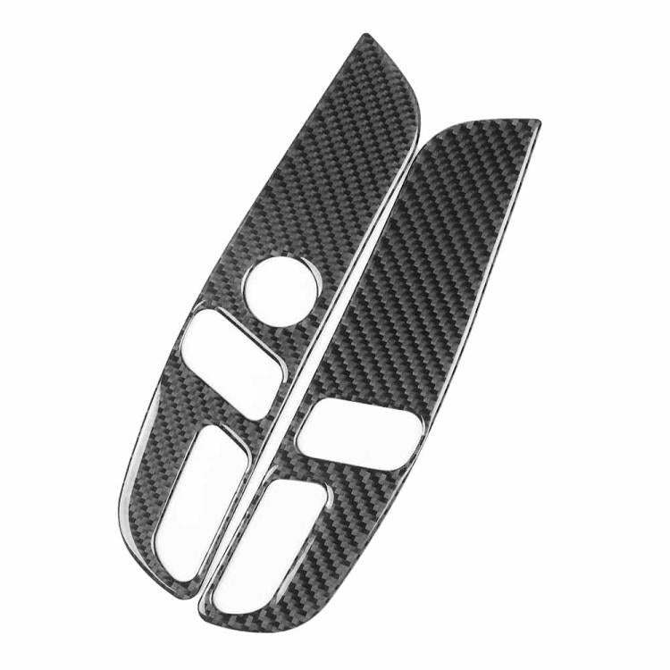 For Tesla Model 3 2023- 2pcs/Set Carbon Fiber Car Seat Adjustment Panel Decorative Sticker