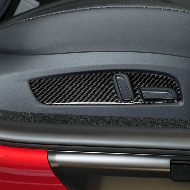 For Tesla Model 3 2023- 2pcs/Set Carbon Fiber Car Seat Adjustment Panel Decorative Sticker