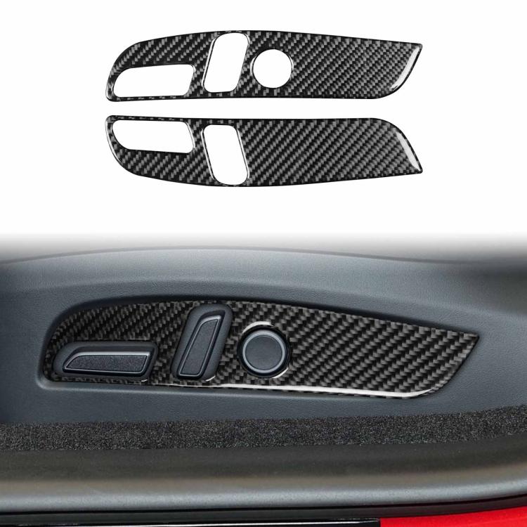 For Tesla Model 3 2023- 2pcs/Set Carbon Fiber Car Seat Adjustment Panel Decorative Sticker
