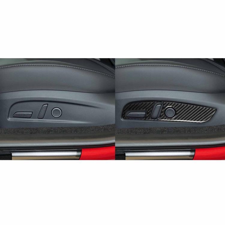 For Tesla Model 3 2023- 2pcs/Set Carbon Fiber Car Seat Adjustment Panel Decorative Sticker