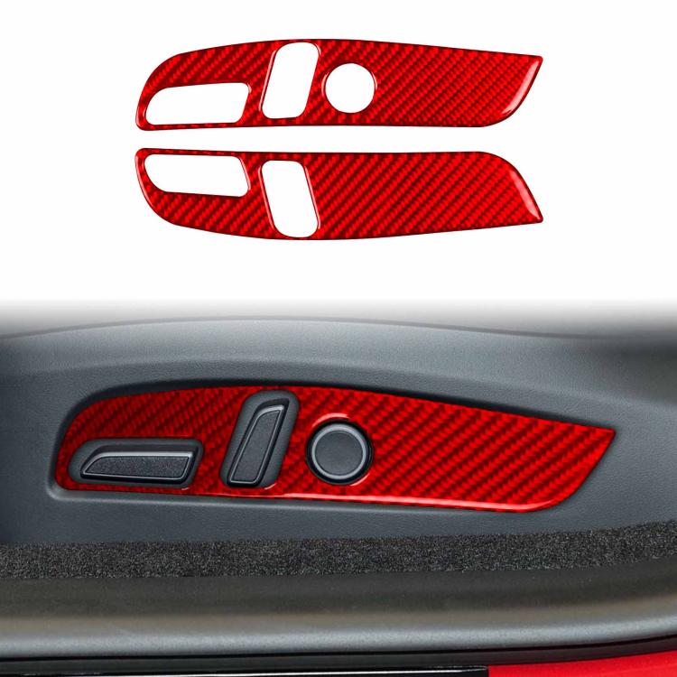 For Tesla Model 3 2023- 2pcs/Set Carbon Fiber Car Seat Adjustment Panel Decorative Sticker