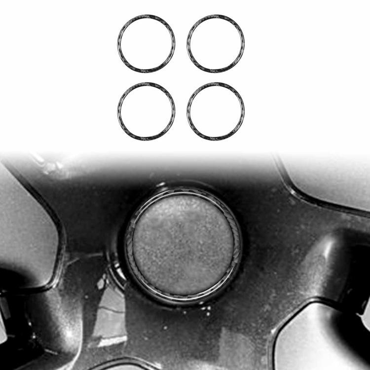 For Tesla Model 3 / Y 4pcs/Set Carbon Fiber Car Wheel Hub Decoration Ring