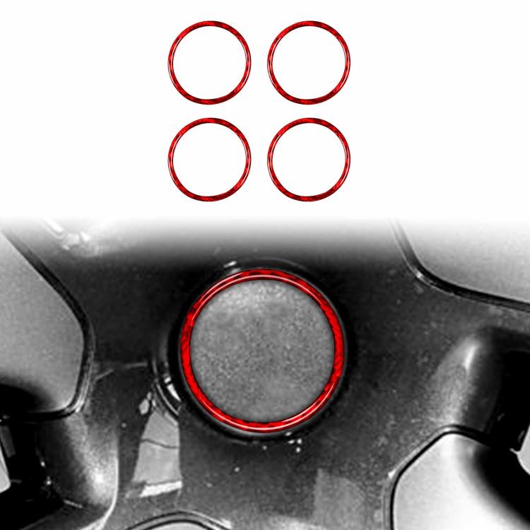 For Tesla Model 3 / Y 4pcs/Set Carbon Fiber Car Wheel Hub Decoration Ring