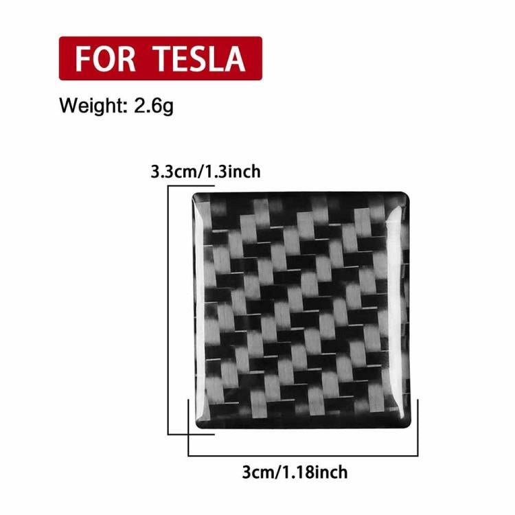 For Tesla Model 3 2019-2022 / Model Y 2019-2024 Carbon Fiber Car Emergency Light Button Decorative Sticker