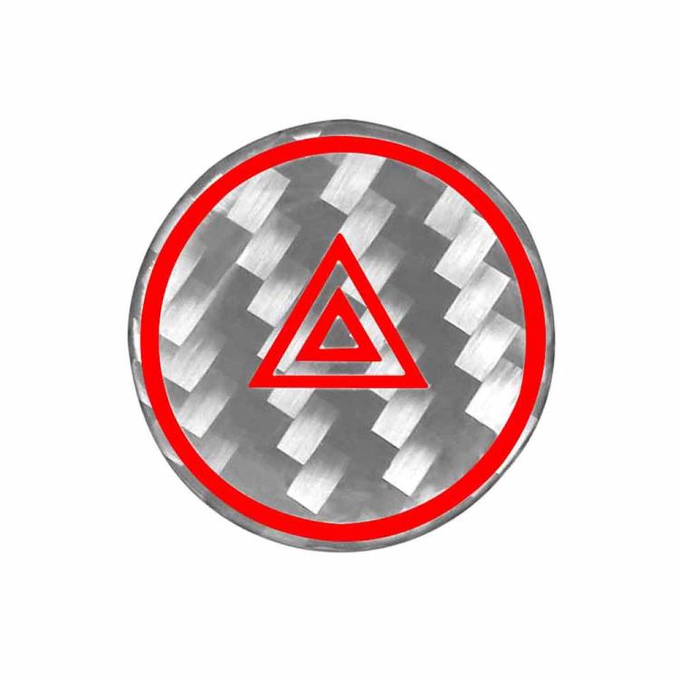 For Tesla Model 3 2023- Carbon Fiber Car Emergency Light Button with Label Decorative Sticker