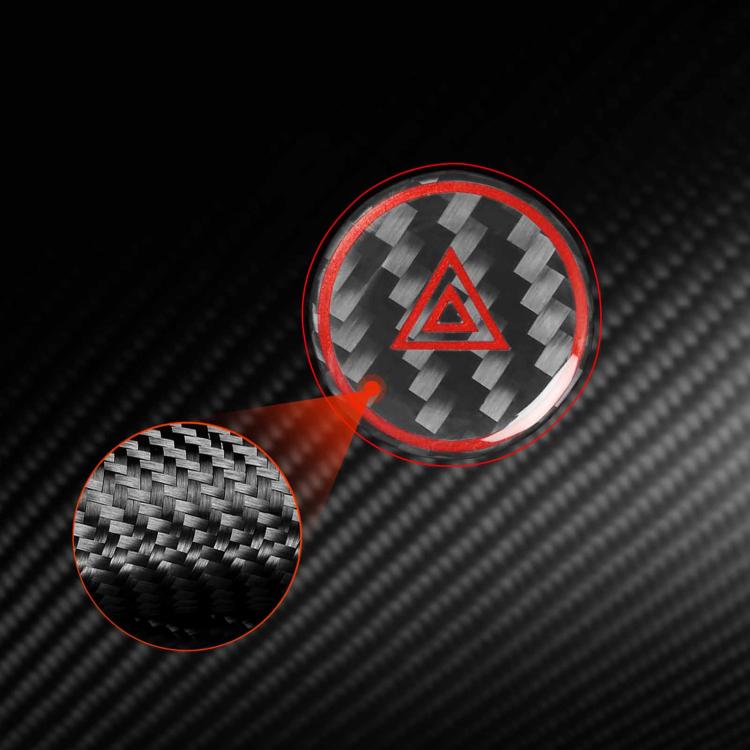 For Tesla Model 3 2023- Carbon Fiber Car Emergency Light Button with Label Decorative Sticker