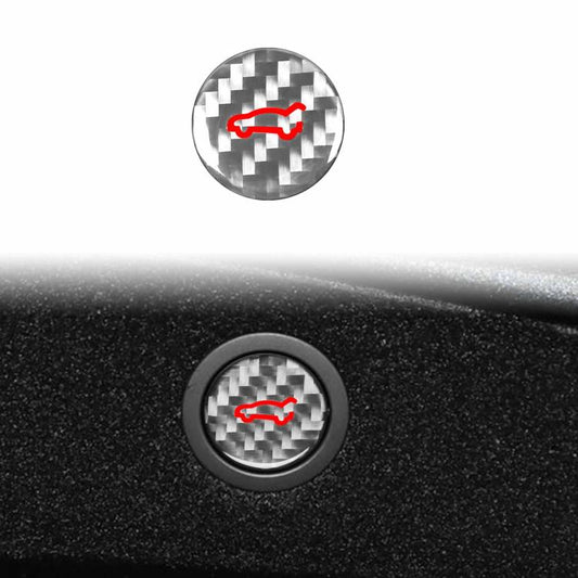 For Tesla Model 3 2023+ / Y New Edition 2025+ Carbon Fiber Car Trunk Button Decorative Sticker
