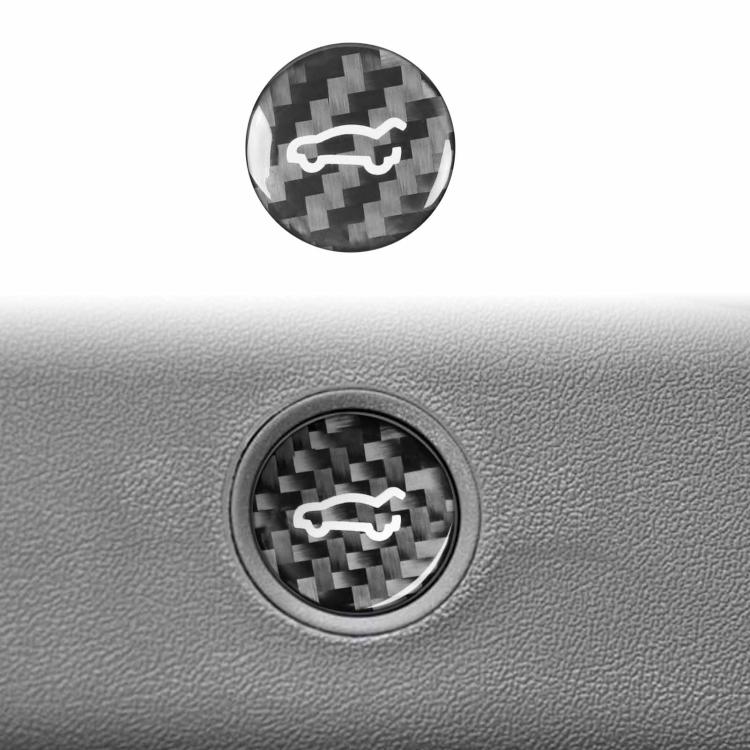 For Tesla Model 3 2019-2023 / Y 2019-2024 Carbon Fiber Car Trunk Button Decorative Sticker