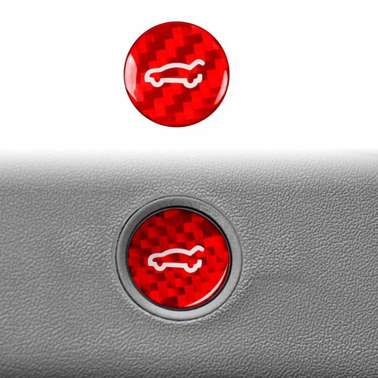 For Tesla Model 3 2019-2023 / Y 2019-2024 Carbon Fiber Car Trunk Button Decorative Sticker