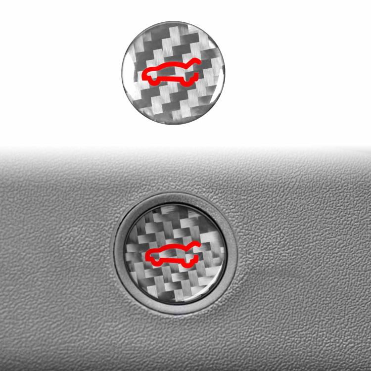 For Tesla Model 3 2019-2023 / Y 2019-2024 Carbon Fiber Car Trunk Button Decorative Sticker