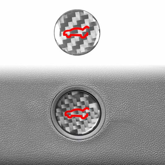 For Tesla Model 3 2019-2023 / Y 2019-2024 Carbon Fiber Car Trunk Button Decorative Sticker