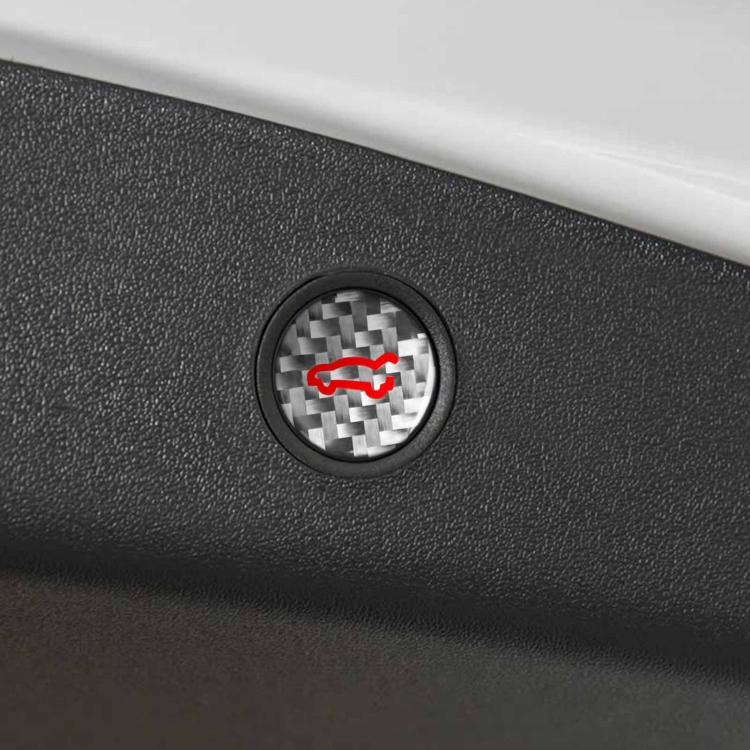 For Tesla Model 3 2019-2023 / Y 2019-2024 Carbon Fiber Car Trunk Button Decorative Sticker