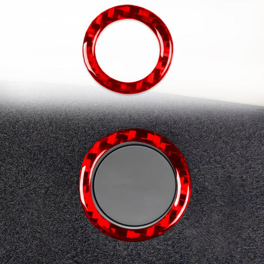 For Tesla Model 3 2023- Carbon Fiber Car Trunk Button Frame Decorative Sticker