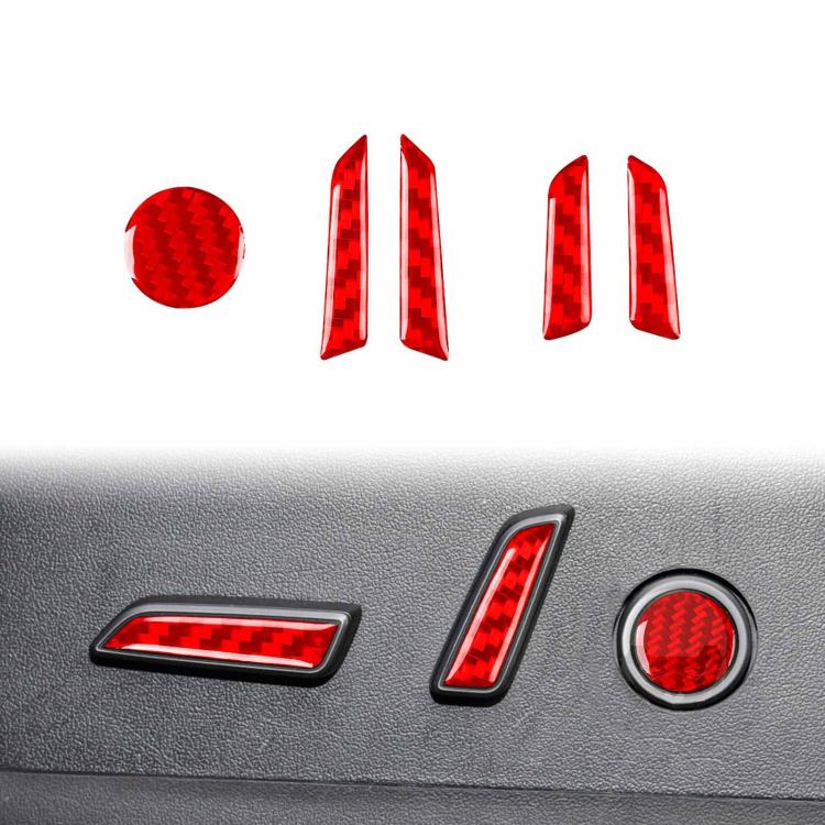 For Tesla Model 3 2023- 5pcs/Set Carbon Fiber Car Seat Adjustment Button Decorative Sticker