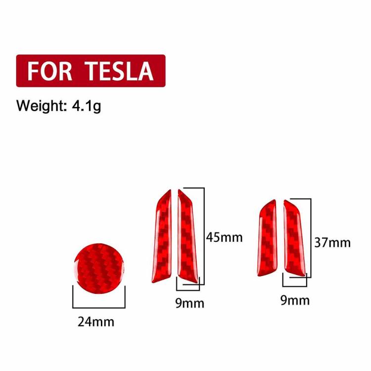For Tesla Model 3 2023- 5pcs/Set Carbon Fiber Car Seat Adjustment Button Decorative Sticker