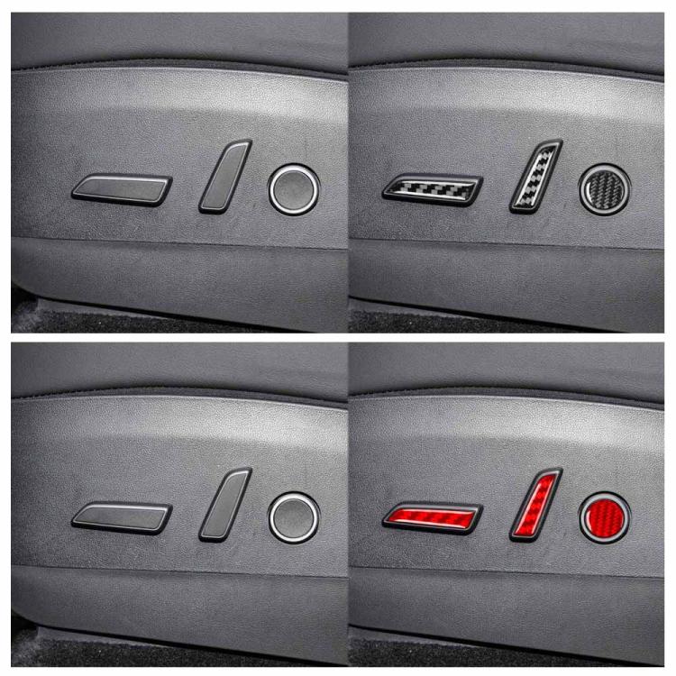 For Tesla Model 3 2023- 5pcs/Set Carbon Fiber Car Seat Adjustment Button Decorative Sticker