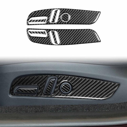 For Tesla Model 3 2023- 7pcs/Set Carbon Fiber Car Seat Adjustment Panel Decorative Sticker