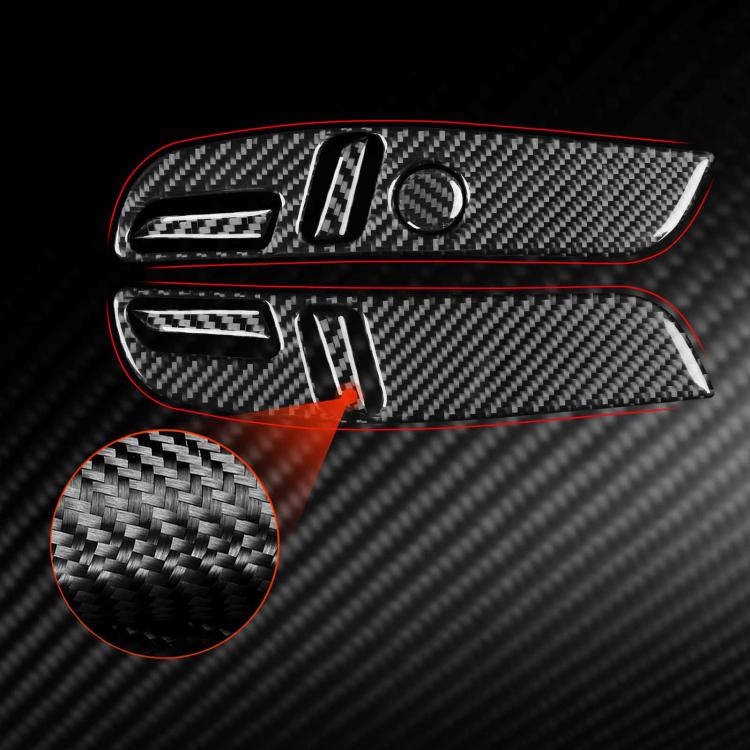 For Tesla Model 3 2023- 7pcs/Set Carbon Fiber Car Seat Adjustment Panel Decorative Sticker