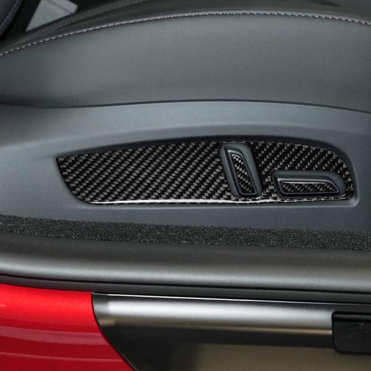 For Tesla Model 3 2023- 7pcs/Set Carbon Fiber Car Seat Adjustment Panel Decorative Sticker