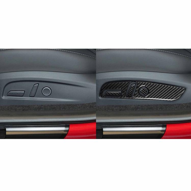 For Tesla Model 3 2023- 7pcs/Set Carbon Fiber Car Seat Adjustment Panel Decorative Sticker