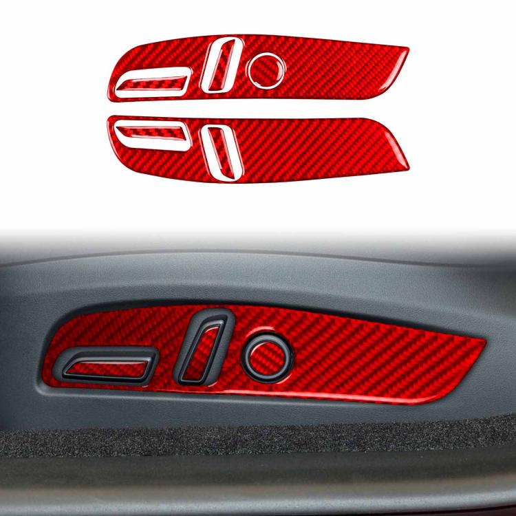 For Tesla Model 3 2023- 7pcs/Set Carbon Fiber Car Seat Adjustment Panel Decorative Sticker