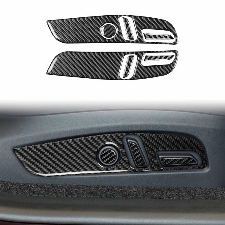 For Tesla Model 3 2023- 7pcs/Set Carbon Fiber Car Seat Adjustment Panel Decorative Sticker