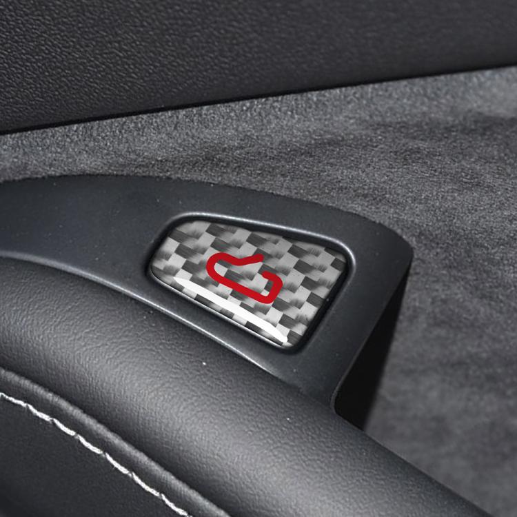 For Tesla Model 3 2019-2023 / Y 2019-2024 4pcs/Set Carbon Fiber Car Door Switch Decorative Sticker with Label