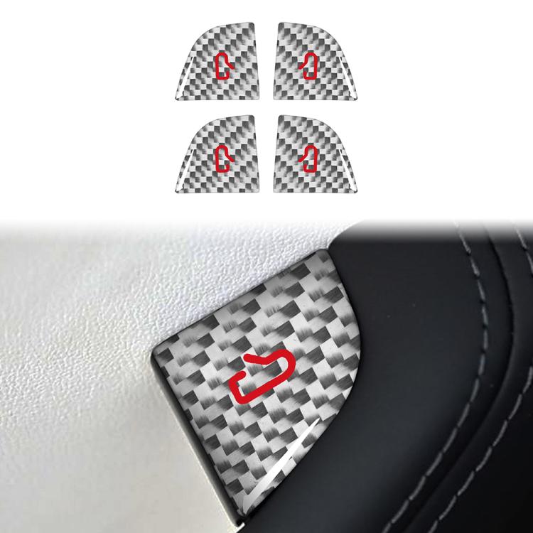 For Tesla Model 3 New Edition 2023+ 4pcs/Set Carbon Fiber Car Door Switch Decorative Sticker with Label