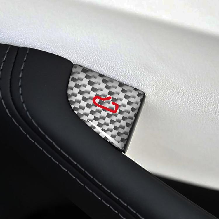 For Tesla Model 3 New Edition 2023+ 4pcs/Set Carbon Fiber Car Door Switch Decorative Sticker with Label