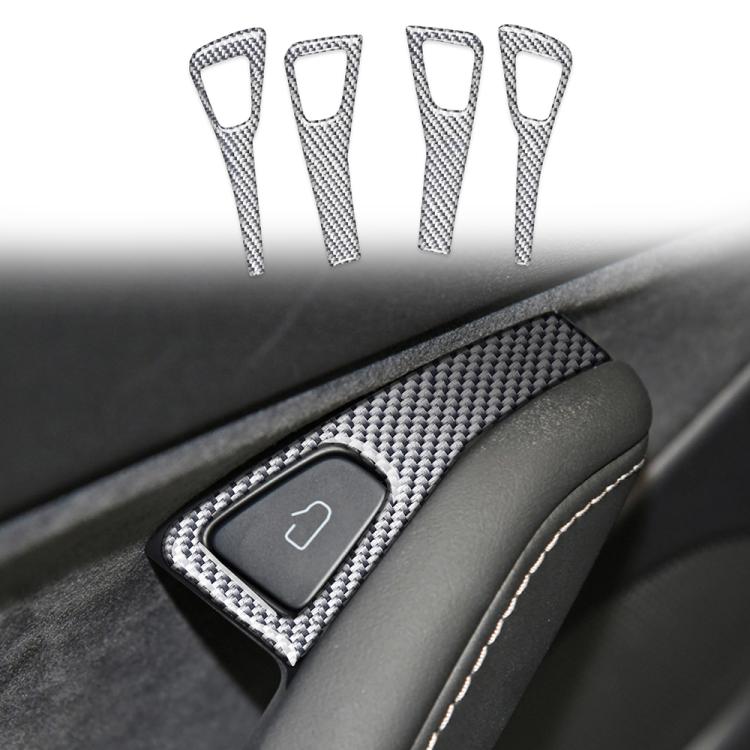For Tesla Model 3 2017-2022 / Y 2020-2024 4pcs/Set Carbon Fiber Car Door Switch Panel Decorative Sticker
