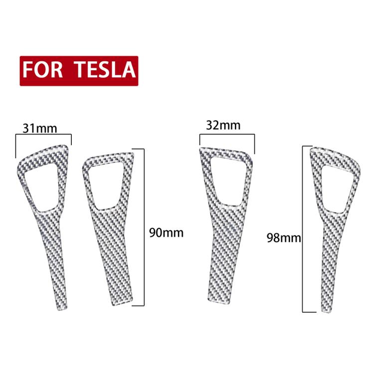 For Tesla Model 3 2017-2022 / Y 2020-2024 4pcs/Set Carbon Fiber Car Door Switch Panel Decorative Sticker