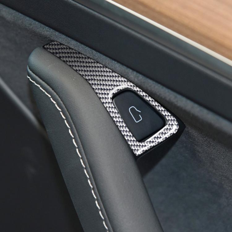 For Tesla Model 3 2017-2022 / Y 2020-2024 4pcs/Set Carbon Fiber Car Door Switch Panel Decorative Sticker