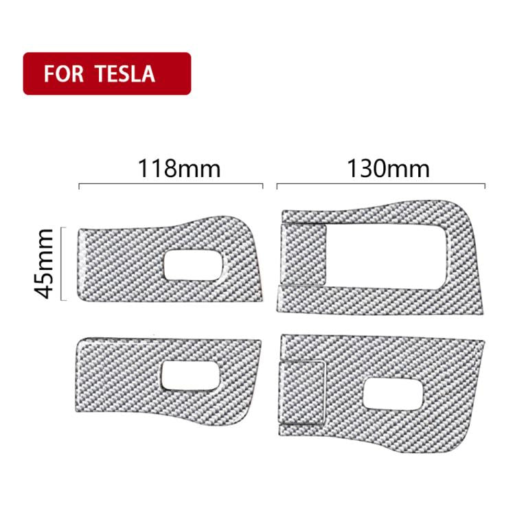 For Tesla Model 3 2017-2022 / Y 2020-2024 6pcs/Set Carbon Fiber Car Window Lift Panel Decorative Sticker