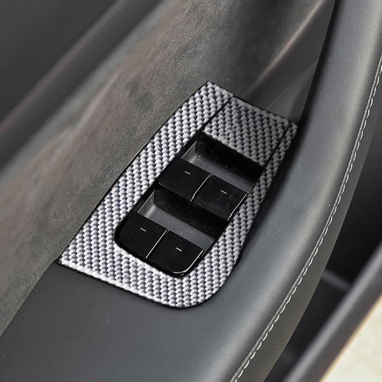 For Tesla Model 3 2017-2022 / Y 2020-2024 6pcs/Set Carbon Fiber Car Window Lift Panel Decorative Sticker