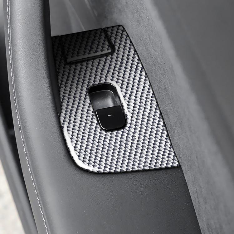 For Tesla Model 3 2017-2022 / Y 2020-2024 6pcs/Set Carbon Fiber Car Window Lift Panel Decorative Sticker