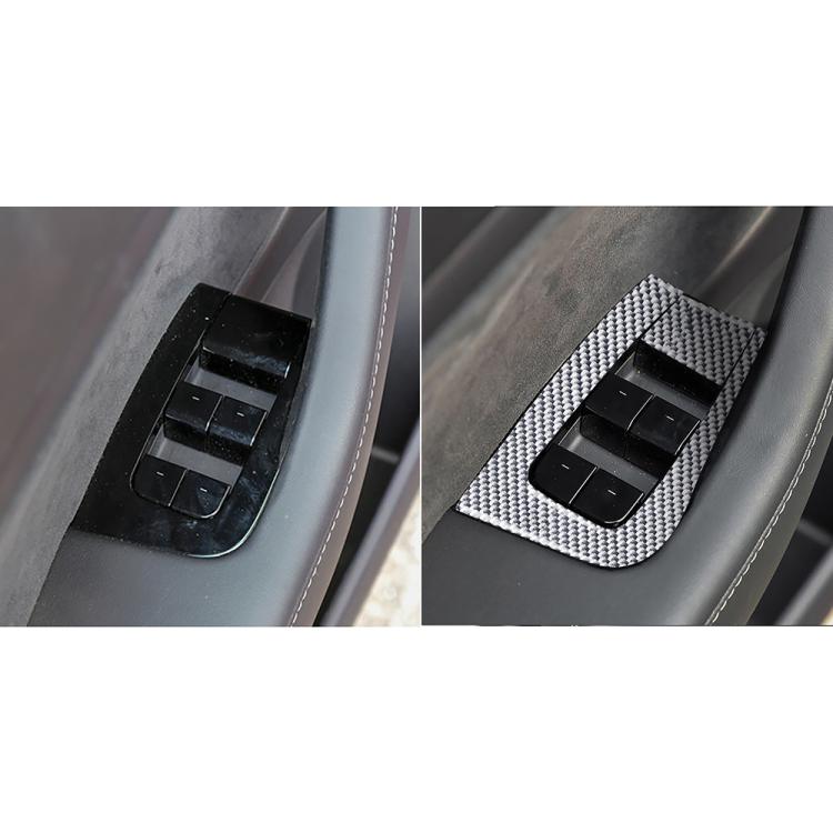 For Tesla Model 3 2017-2022 / Y 2020-2024 6pcs/Set Carbon Fiber Car Window Lift Panel Decorative Sticker