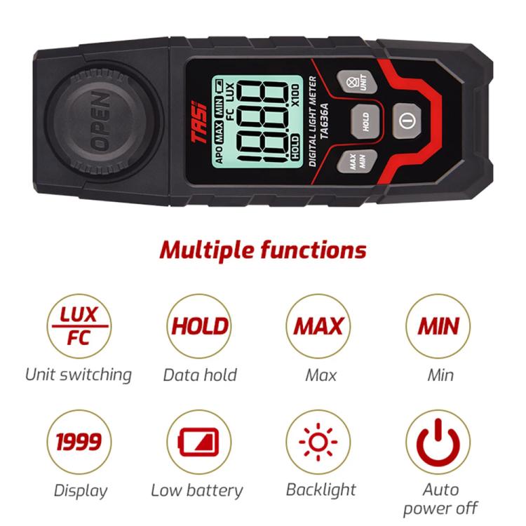 TRSI TA636B Integrated Digital Lux Meter Light Brightness Measuring Support BT
