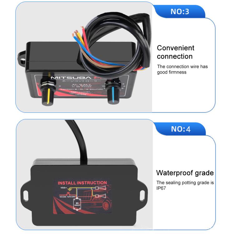 12V / 24V Universal Car Horn Controller 25 Sound Effects Sound Control Speaker