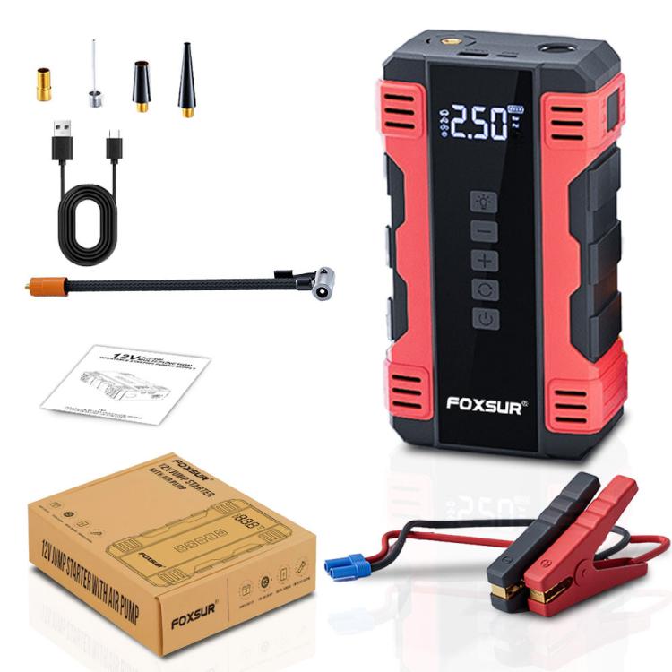 FOXSUR Car Emergency Starter Power Supply Multi-function Portable Car Air Pump