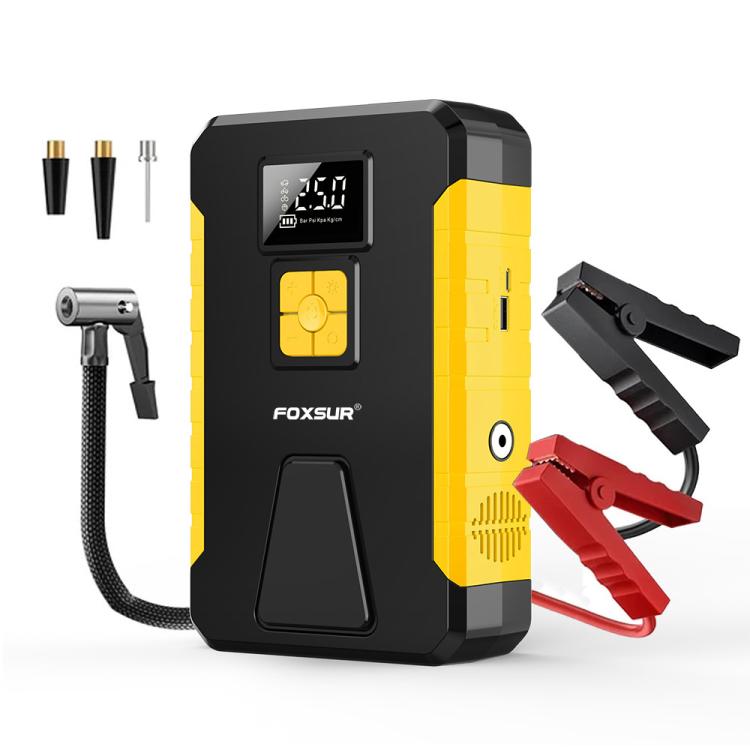 FOXSUR Car Emergency Starter Power Supply Multi-function Portable Car Air Pump